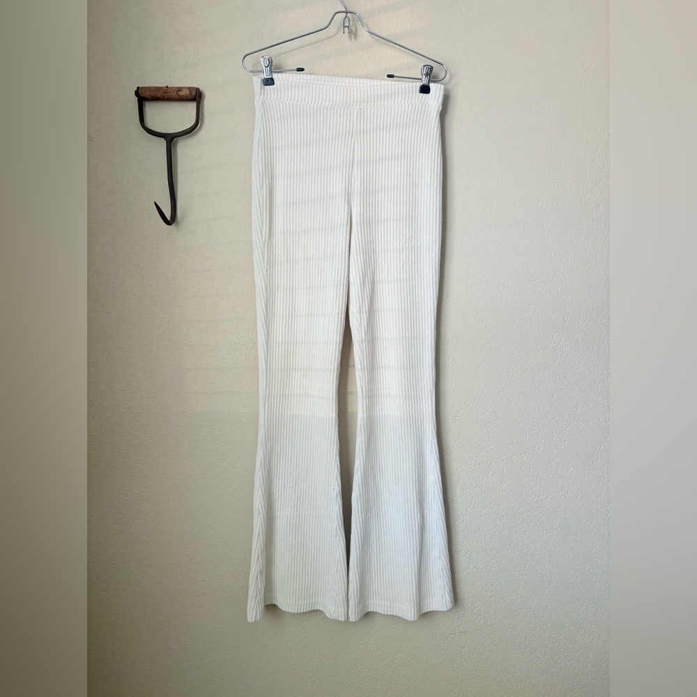 Aerie Cream Ribbed Pants
